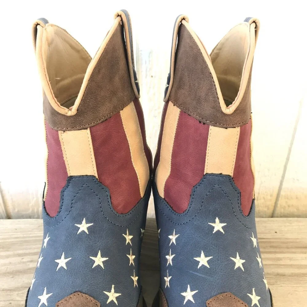 Roper Stars n Stripes Womens Western Ankle Boots 9.5 09-021-1567-2117